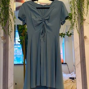 Slate blue short sleeve dress